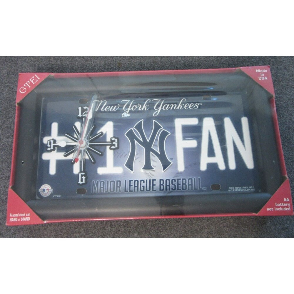 GTEI New York Yankees #1 Fan Framed Clock Lifetime - Made in USA